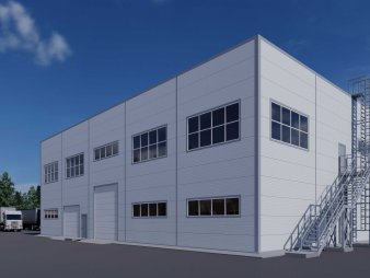 Цех с АБК из сэндвич панелей