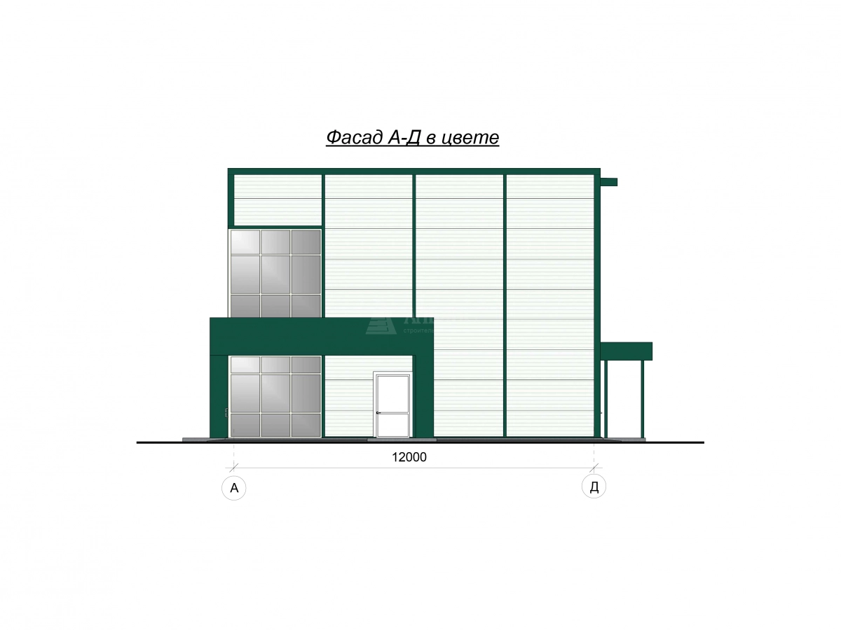 3D визуализация Здание АБК из сэндвич-панелей - фото 8