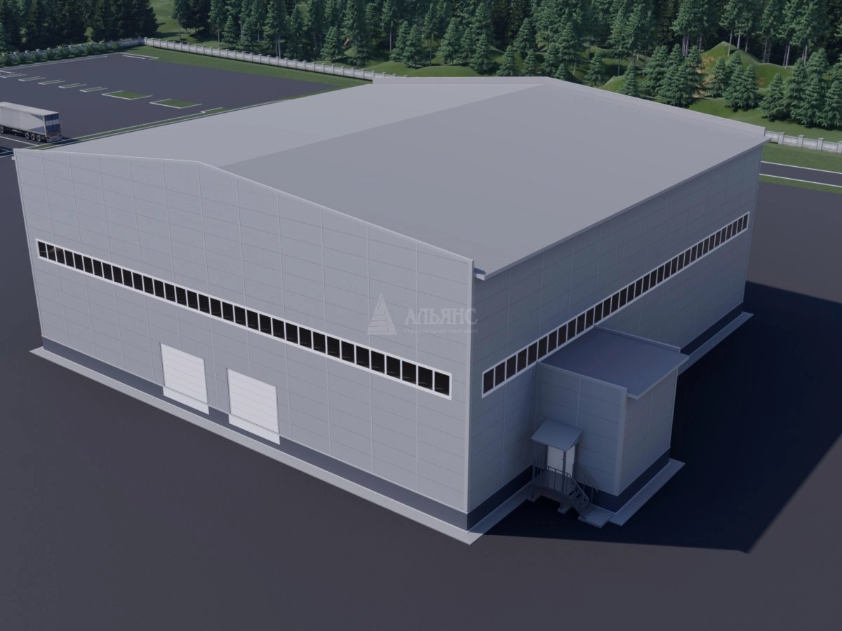 3D визуализация Склад из сэндвич панелей - фото 4