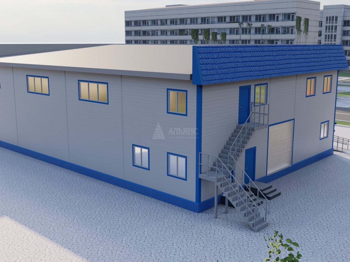 3D визуализация Грузовая СТО из сэндвич-панелей - фото 6